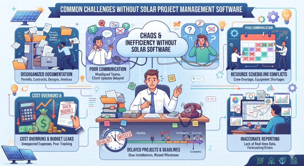 Common Challenges Without Solar Project Management Software