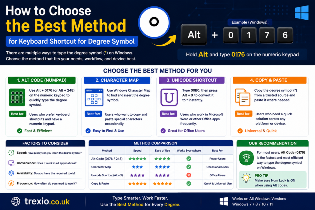 keyboard shortcut for degree symbol
