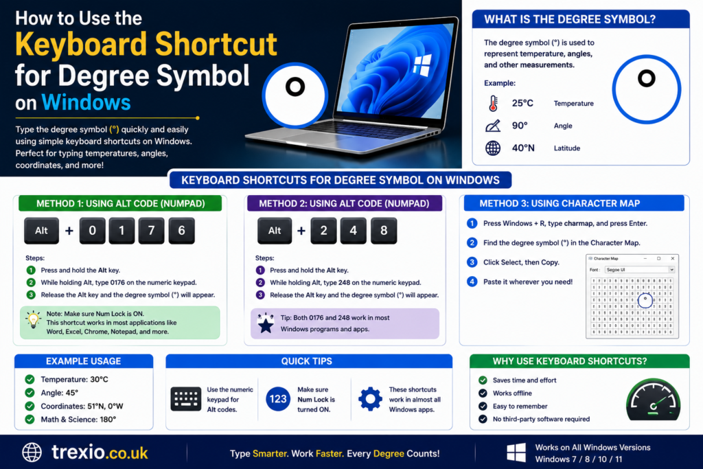 keyboard shortcut for degree symbol
