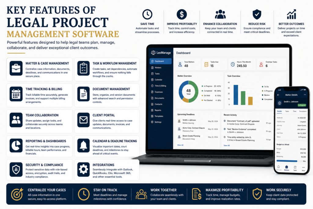 Key Features of Legal Project Management Software